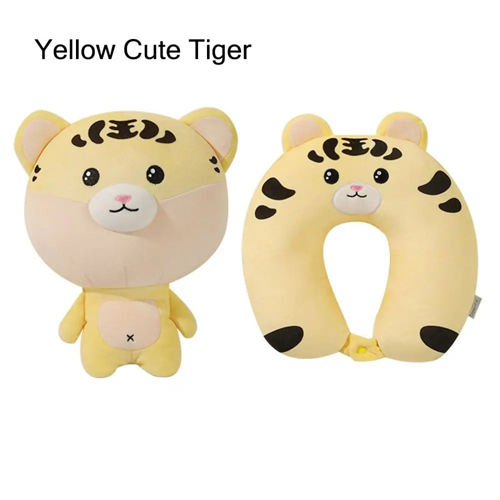 2-in-1 Cartoon Animal Travel Neck Pillow | U-Shape