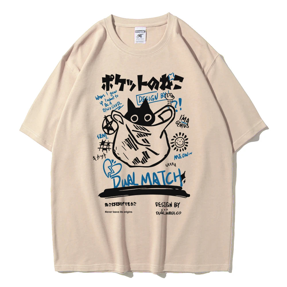 Kawaii Cat Harajuku Streetwear Tee