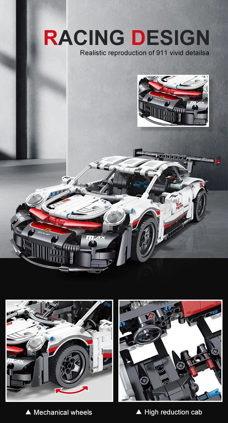 Creative DIY Racing Car Model Building Bricks Kit Advanced MOC Construction Toys for Adults Boys Girls Holiday Gift Idea