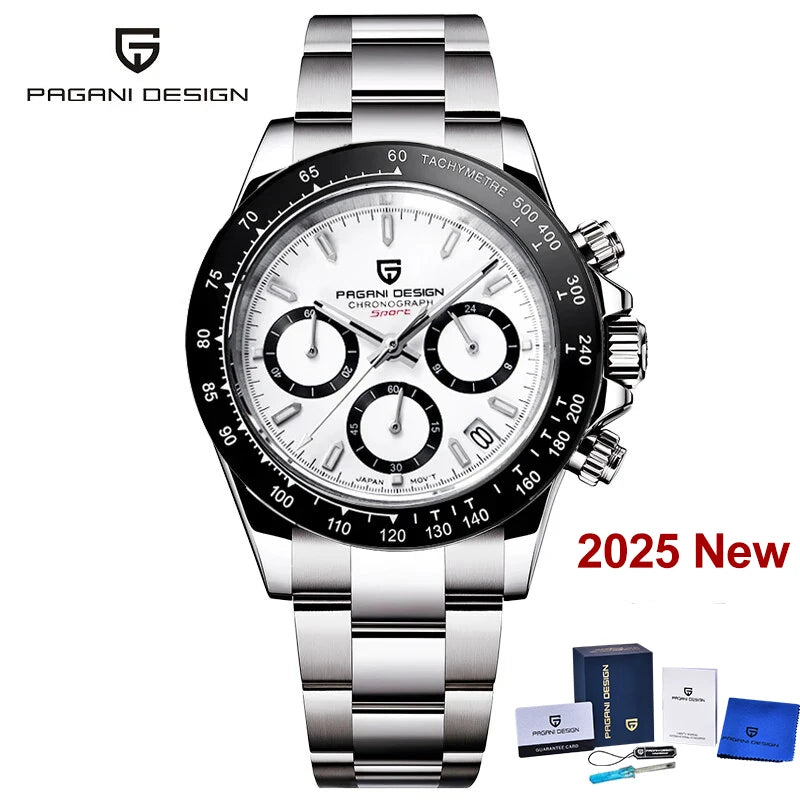 2026 New PAGANI DESIGN Rose Gold Chronograph Men's Watches Luxury Quartz Watch For Men Automatic Date Stainless steel Wristwatch