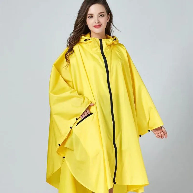 Women's Oversized Waterproof Rain Poncho – Windproof