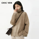 Women's Relaxed Mock Neck Knit Sweater
