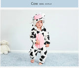 Animal Theme Flannel Baby Romper