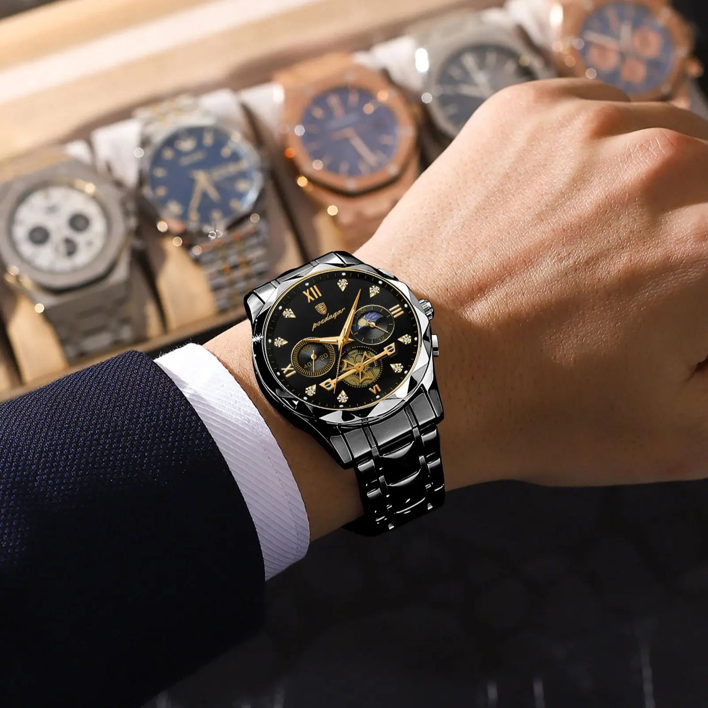 POEDAGAR 996 Men's Luxury Chronograph Watch