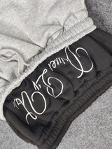 Embroidered Streetwear Pants | Unisex Double-Waist Graphic Bottoms