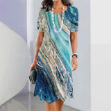 Elegant Graphic Print Midi Dress