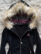 Women’s Retro Zip-Up Hoodie with Slight Stretch