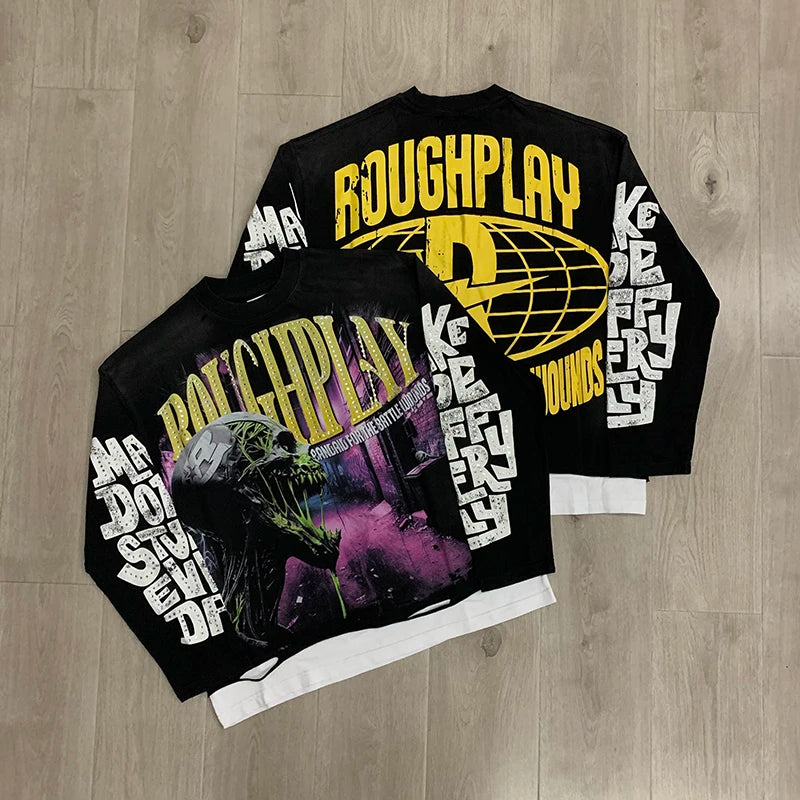 Retro Goddess Print Long Sleeve Tee – Men's Relaxed Fit