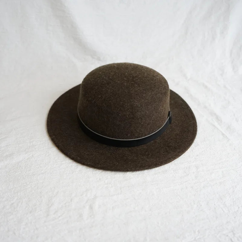 Wool Felt Fedora & Boater Hat – Wide Brim, Unisex