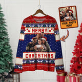 Custom Your Photo 3D Print Ugly Christmas Sweater DIY Face Family Pullovers Funny Image Sweatshirt Personalized Xmas Gift Unisex