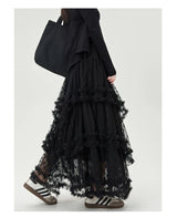 Gothic Lace Trumpet Skirt – Fairycore & Punk Streetwear
