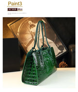 Luxury Genuine Leather Women's Bag Red Crocodile Pattern Ladies Handbags Tote Bag Fashion Travel Portable Shoulder Underarm Bags