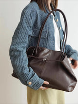 Motingsome Oversized Natural Leather Woman Bags 2025 New Fashion Handbag and Purses Large Capacity Commuter Bag Casual Tote