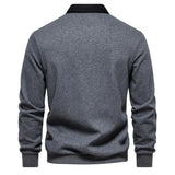 Men’s Cotton-Blend Polo Collar Sweatshirt
