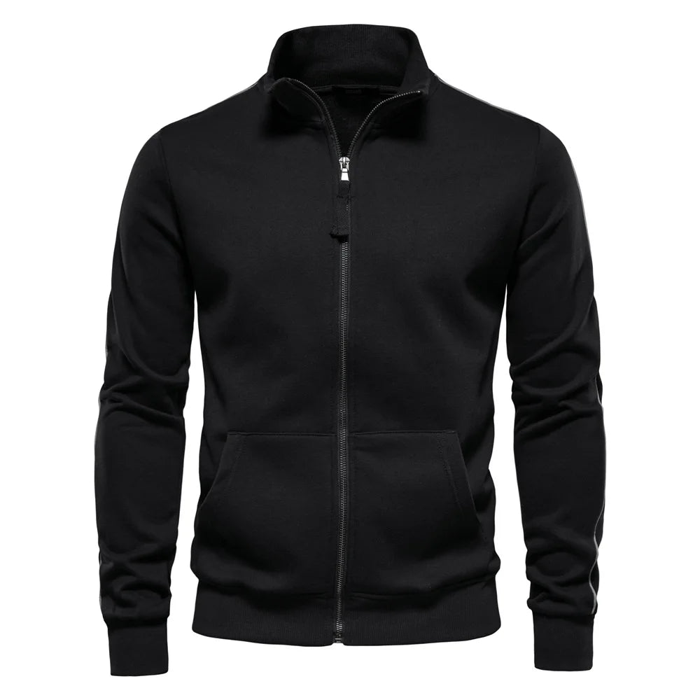 Men's Stand Collar Zip-Up Jacket