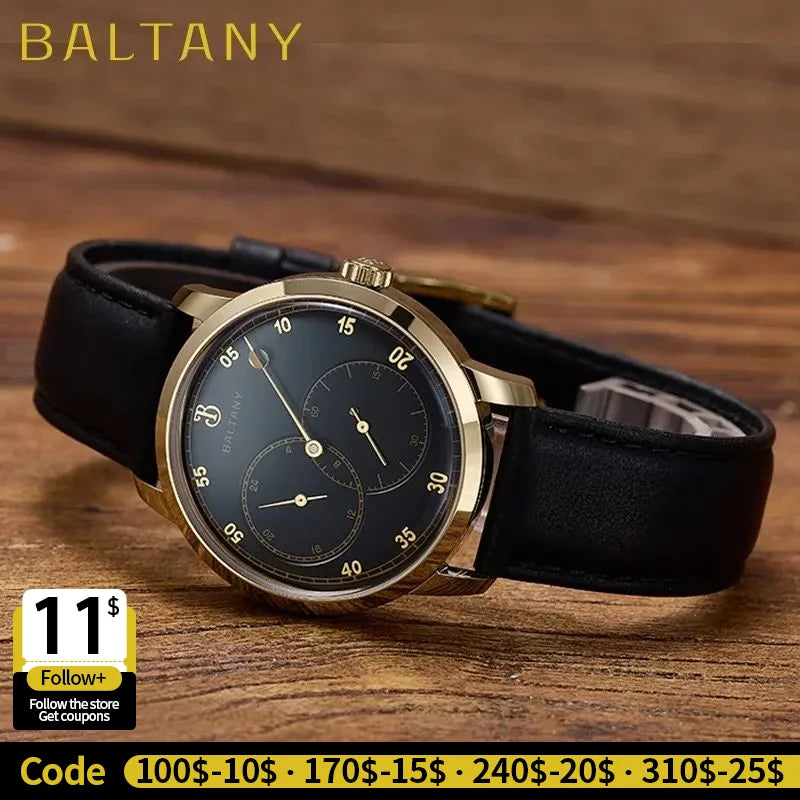 Baltany S4098 Original Design Asymmetric Dial 82S7 Retro Watches Stainless Steel 38MM Automation Mechanical Dress Watch For Man