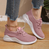 Women's Flying Woven Breathable Mesh Sneakers Soft Sole Lightweight Casual Sports Running Shoes for Daily Wear