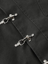 Women' S Vintage Autumn Winter Jacket Airplane Buckle Loose Lapel Coat Full Sleeve Outwears 2025 New Lady High Streetwears