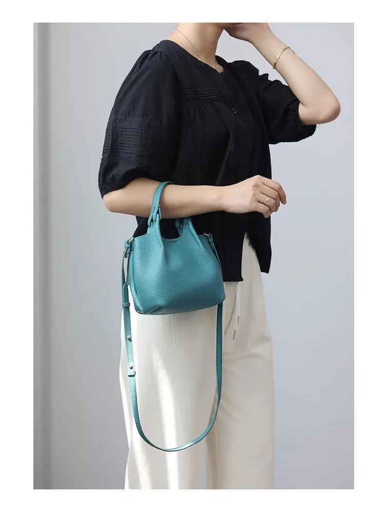 Women Real Leather Crossbody Bags Luxury Small Size Cute Handbag Soft Shoulder Bag 2024 New Arrival Designer Style