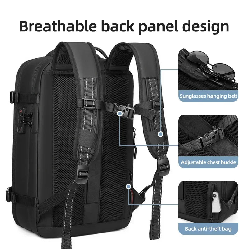 Vacuum Compression Travel Backpack – 17" Laptop & Adventure Ready