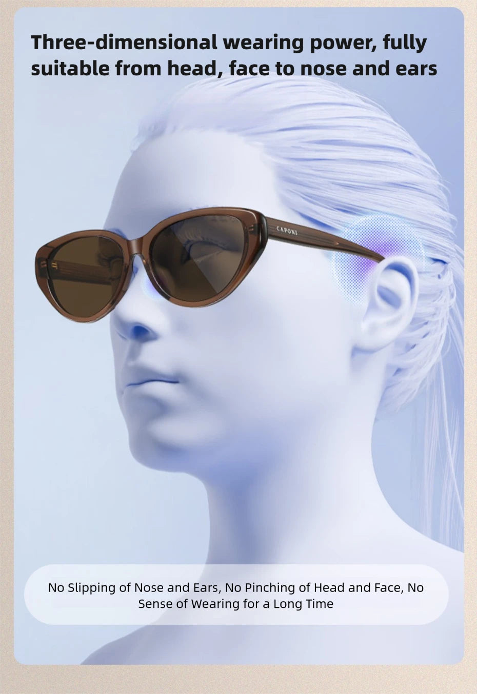 CAPONI Cat Eye Polarized Sunglasses for Women