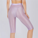 Women's Sheer Stretch Knee-Length Shorts