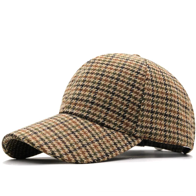Unisex Plaid Baseball Cap with Adjustable Fit