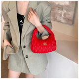 Fashion Pleated Cloud Shoulder Bags for Women Removable Shoulder Strap Crossbody Bag PU Handbags Ladies Shopping Small Bag Purse