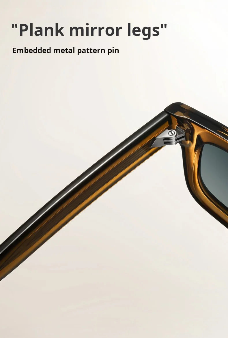YIMARUILI Retro Square Men's Polarized Sunglasses Fashion Trend UV Protection High Quality TR90 Acetate Women's Driving Glasses