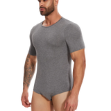 Mens Short Sleeve Full Body Shaper Bodysuit Tummy Control Romper Pajamas Waist Trainer Slimming Shapewear Underwear Undershirts