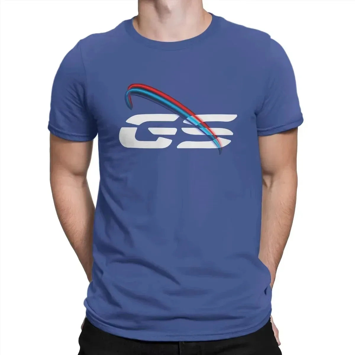Grunge Motorcycle Graphic Cotton T-Shirt — Men's 2D Print Streetwear Tee