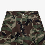 Women's Camo Wide-Leg Streetwear Trousers - High-Waist Vintage Cargo Capris