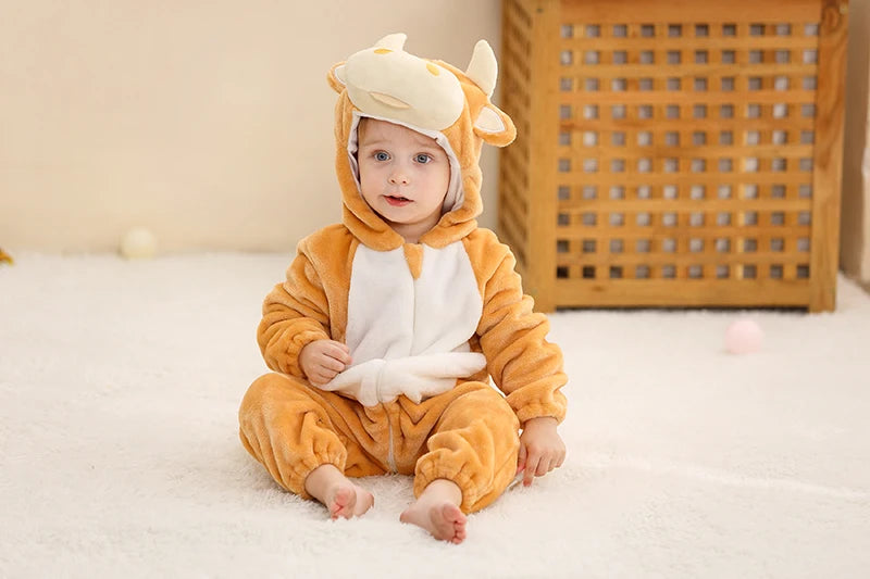 Plush Hooded Baby Winter Romper
