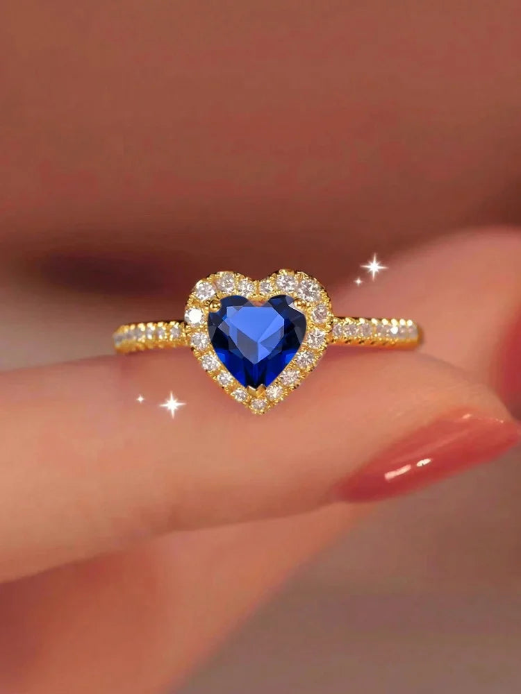 Sterling Silver Sparkling Heart Ring