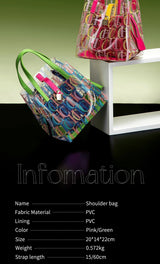 CH Transparent PVC Bucket Bag Women Colorful Jelly Tote Bags Small Crossbody Shoulder Handbag with Inner Pouch