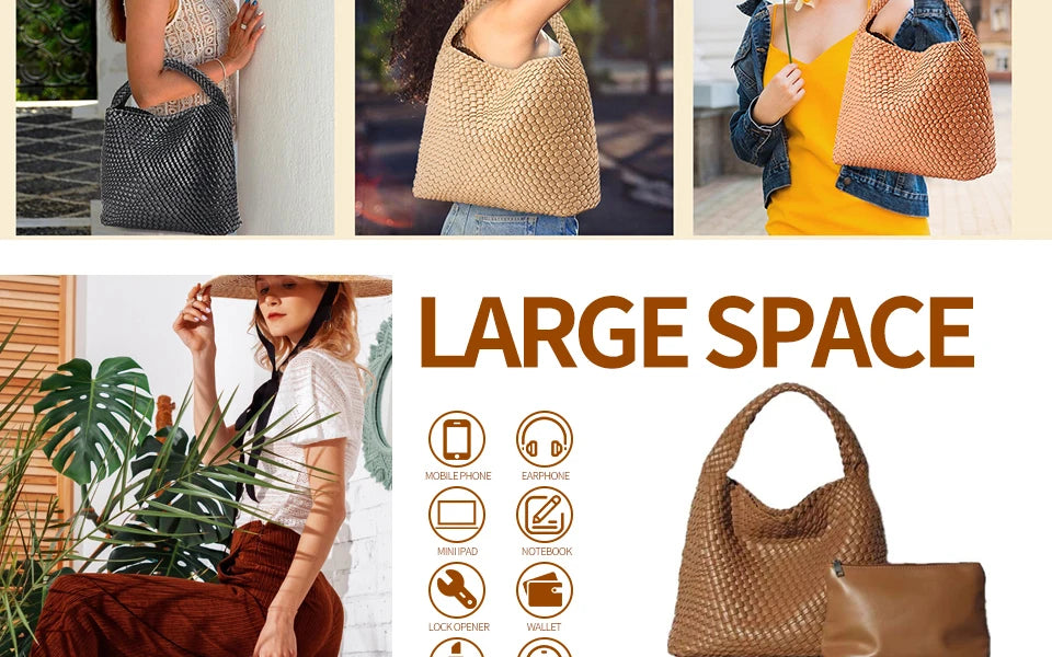 Hand-Woven Leather Tote & Shopper