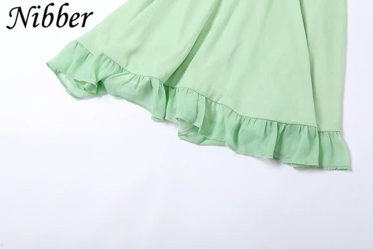 Elegant Ruffle Backless Summer Dress