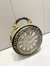Vintage Clock-Style Circular Shoulder Bag