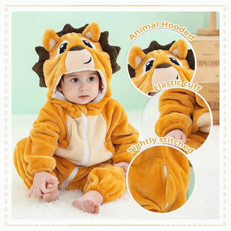 Plush Hooded Baby Winter Romper