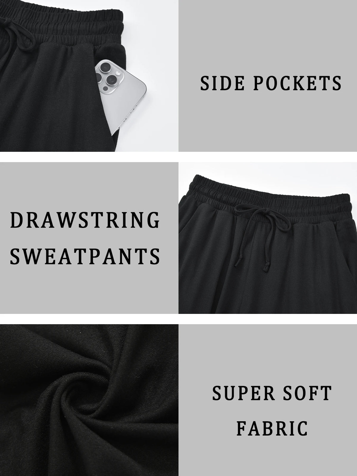 Women's Capri Yoga Pants Loose Soft Drawstring Workout Sweatpants Causal Lounge Pants with Pockets