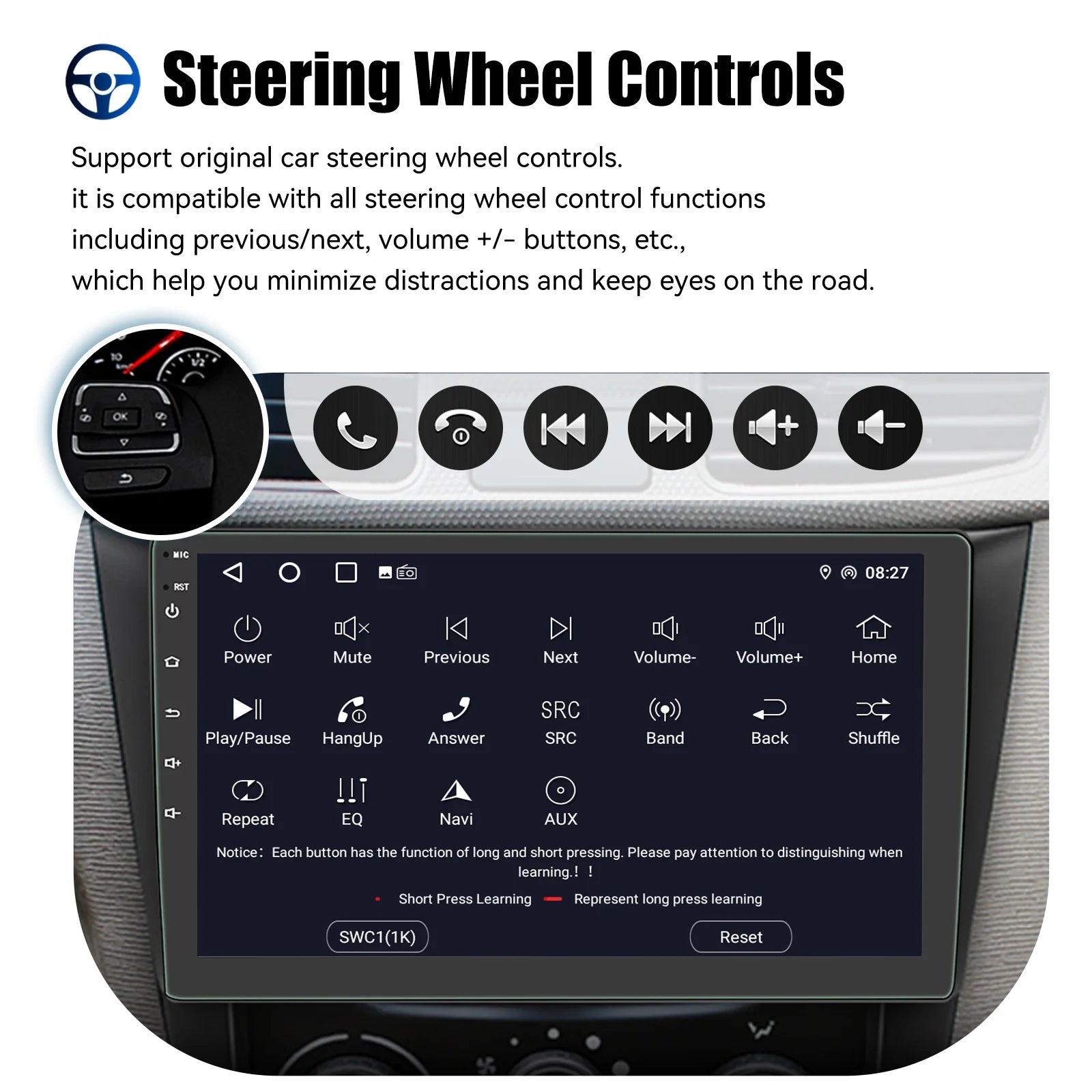 ESSGOO 7"/9"/10" Double Din Car Stereo | Android 14 | CarPlay & Auto