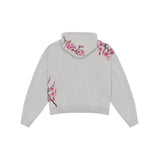Cherry Blossom Embroidered Zip-Up Hoodie