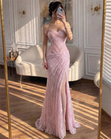Contessa Pink Lace Off-Shoulder Mermaid Evening Gown