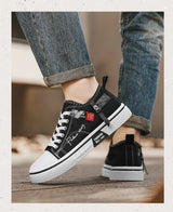 Men's Plus Size Canvas Sneakers — Breathable Lace-Up Casual Flat Shoes