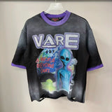 Men's Oversized Rhinestone Letter Cotton T-Shirt