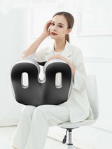Pressure-resistant and breathable ergonomic seat cushion with slow-recovery filling and curved surface fitting the hips