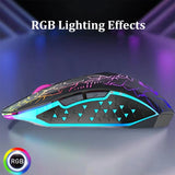Bluetooth 5.2 Mouse RGB 2.4G Wireless Mouse Dual-Mode Gaming Mouse 6 Buttons Silent Mouse For MacBook Tablet Laptops Computer