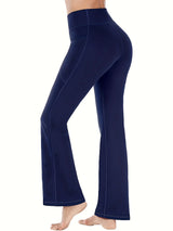 High-Waisted Flare Yoga Pants with Pockets