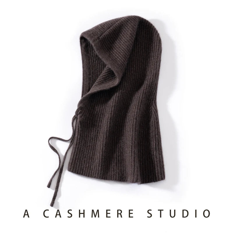 Women's Pure Cashmere Knit Beanie & Scarf Hat