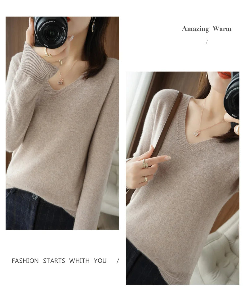 Women’s Lace V-Neck Knit Sweater